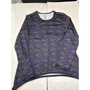Lulu Womens XL Multicolor Space Dye Athletic‎ Tunic Top Long Sleeve Stretch
